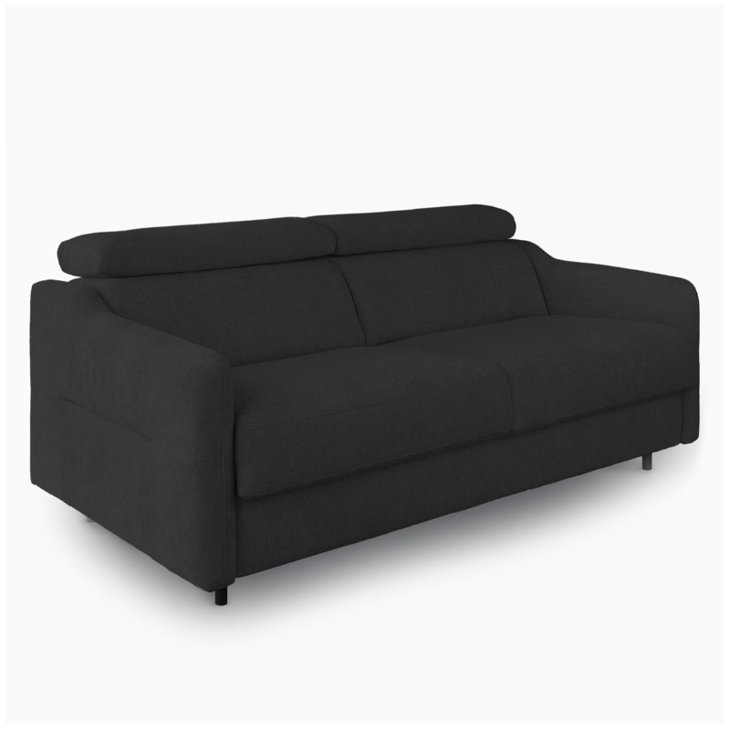 2 Seater Sofa Bed in Black Fabric