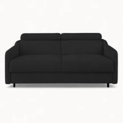 2 Seater Sofa Bed in Black Fabric