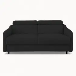 2 Seater Sofa Bed in Black Fabric