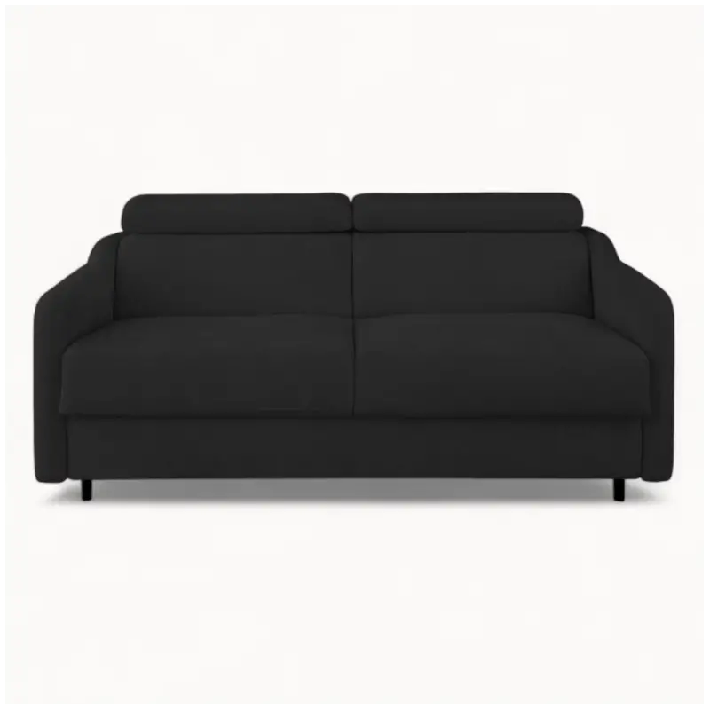 2 Seater Sofa Bed in Black Fabric