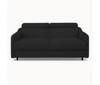 2 Seater Sofa Bed in Black Fabric