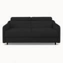 2 Seater Sofa Bed in Black Fabric