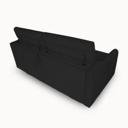 2 Seater Sofa Bed in Black Fabric