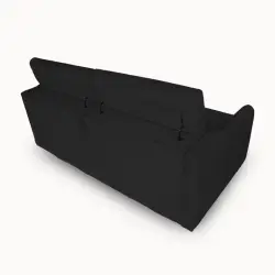 2 Seater Sofa Bed in Black Fabric