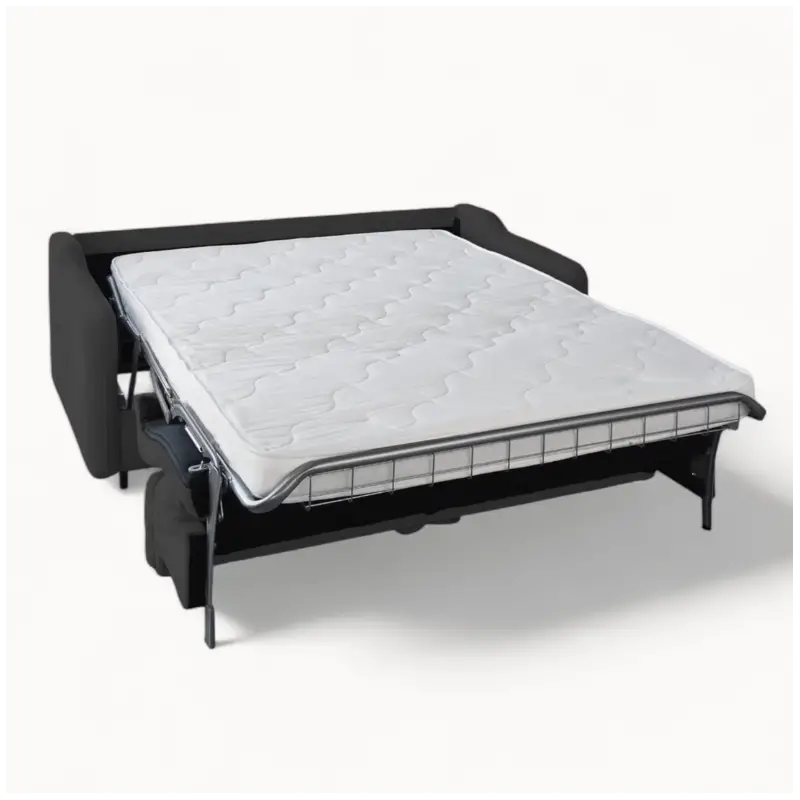 2 Seater Sofa Bed in Black Fabric