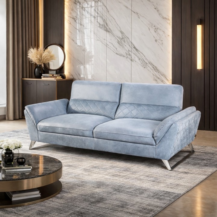 Lorenzo 2 Seater Sofa Blue Leather |Sofas Limerick | J&B