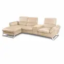 Corner Sofa in With Storage and Recliner Beige