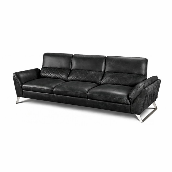 Lorenzo 3 Seater Sofa Black Leather |Sofas Limerick | J&B