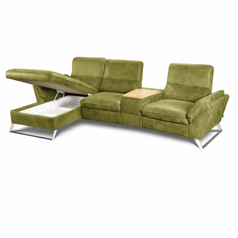 Corner Sofa with Storage & Recliner