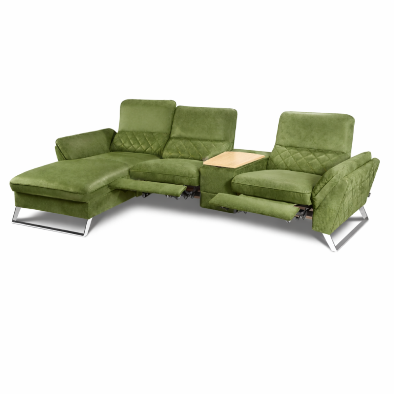Corner Sofa with Storage & Recliner
