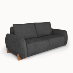 2-Seater Sofa in Elegant Black Upholstery