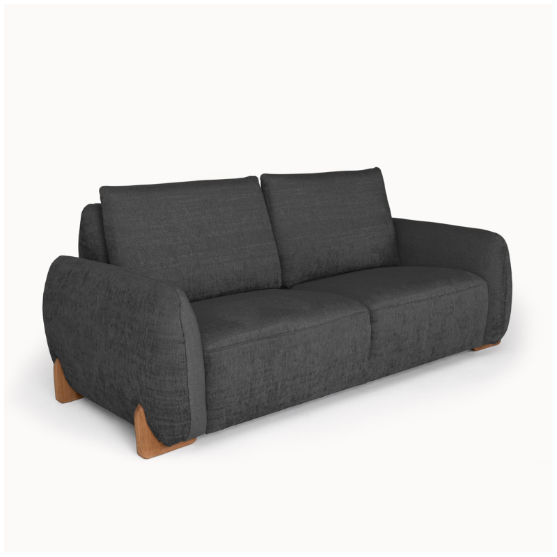 2-Seater Sofa in Elegant Black Upholstery
