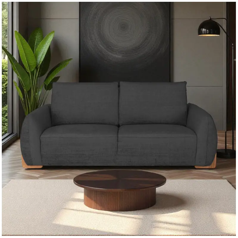 2-Seater Sofa in Elegant Black Upholstery