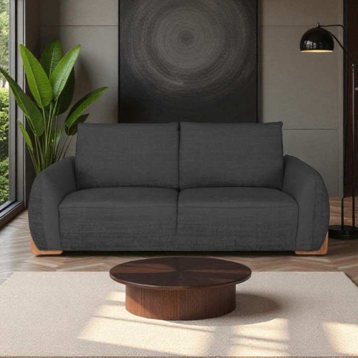 2-Seater Sofa in Elegant Black Upholstery