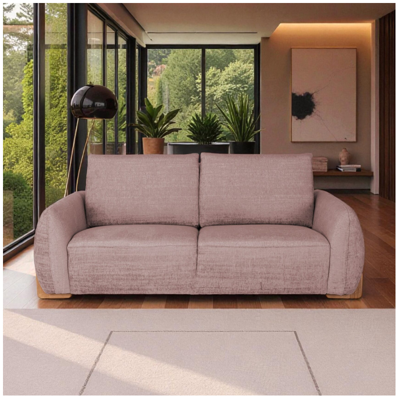 2-Seater Sofa in Pink Premium Fabric