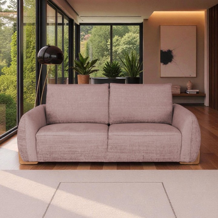 2-Seater Sofa in Pink Premium Fabric