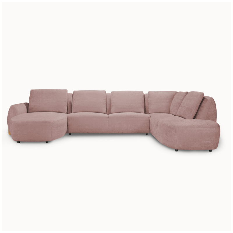 U Corner Sofa in Pink Premium Fabric