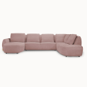 U Corner Sofa in Pink Premium Fabric