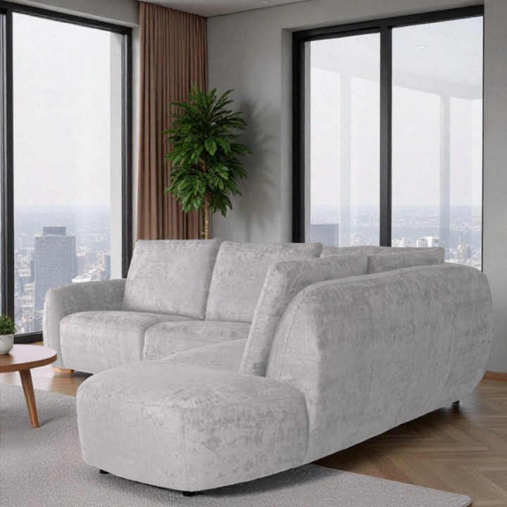 L-Shaped Corner Sofa in Grey
