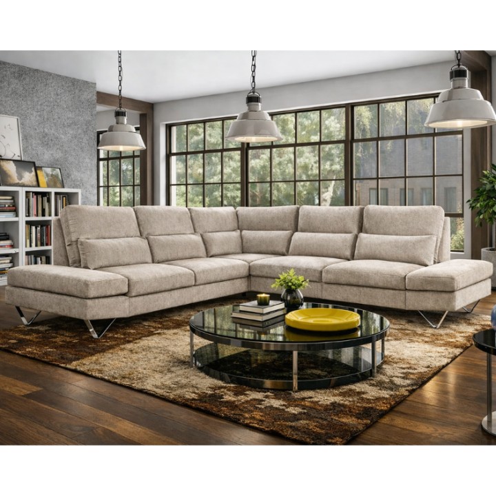 Evolution Corner Sofa bed in Beige | J&B Furniture