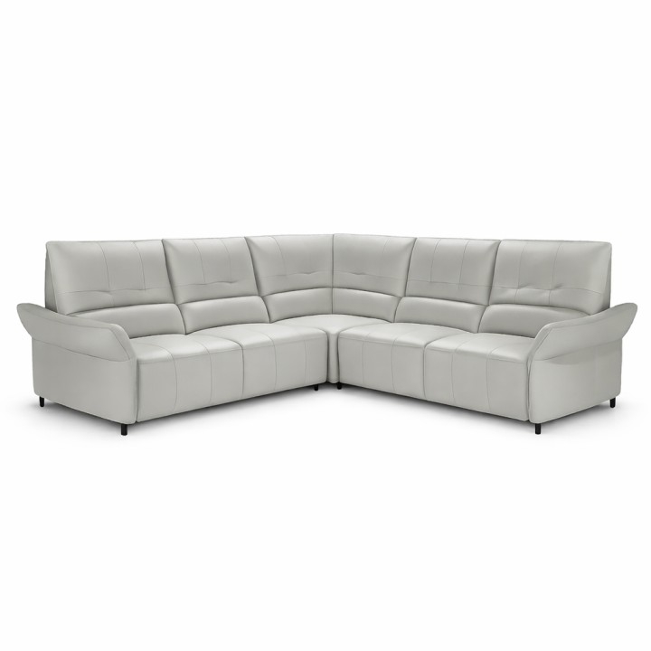 Boss Corner Sofa Bed White Leather | J&B Furniture