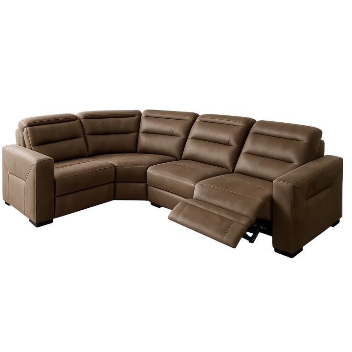 Excellence Corner Sofa with Recliner Leather  |J&B Furniture