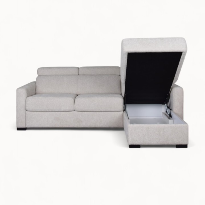 Torino  Corner Sofa Bed With Storage in Beige | J&B Furniture