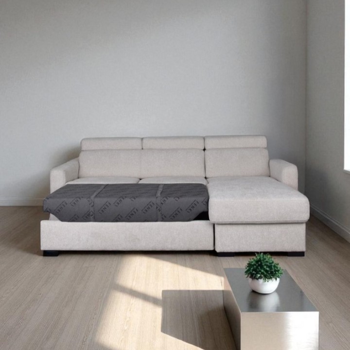 Torino  Corner Sofa Bed With Storage in Beige | J&B Furniture