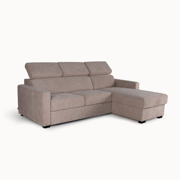 Torino  Corner Sofa Bed With Storage in Taupe| J&B Furniture