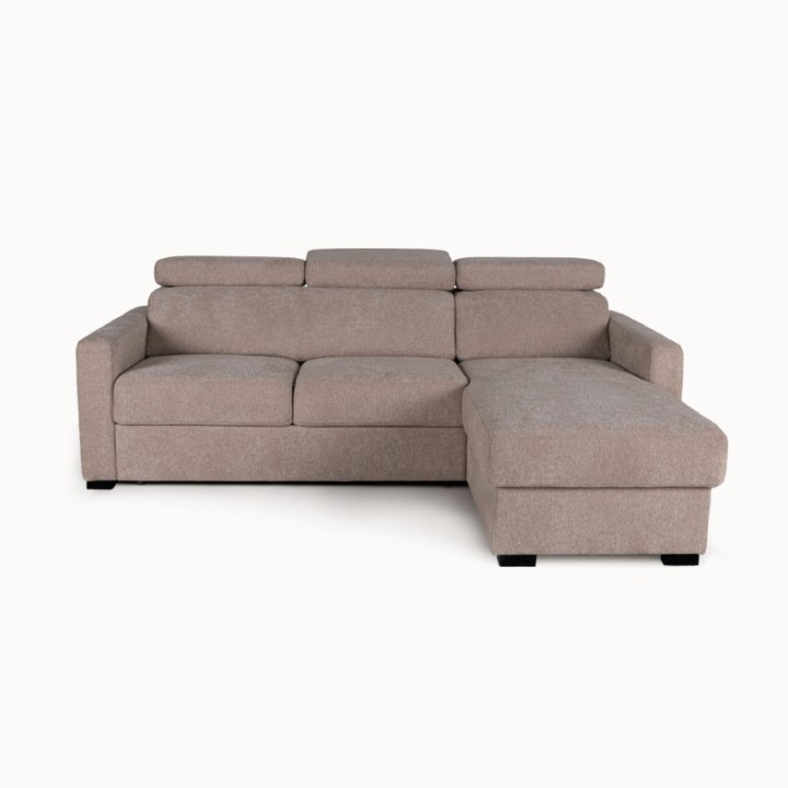 Torino  Corner Sofa Bed With Storage in Taupe| J&B Furniture