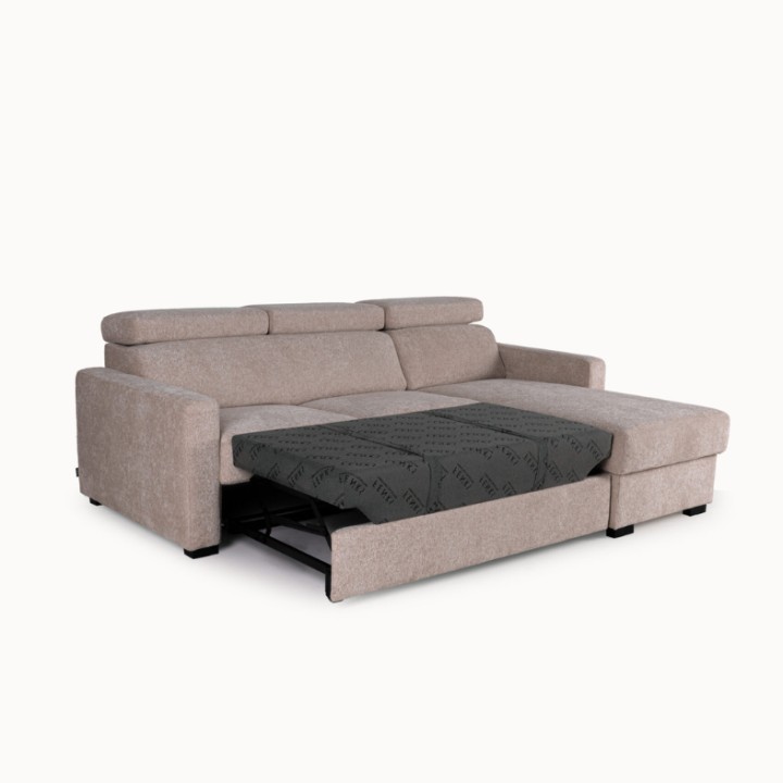 Torino  Corner Sofa Bed With Storage in Taupe| J&B Furniture