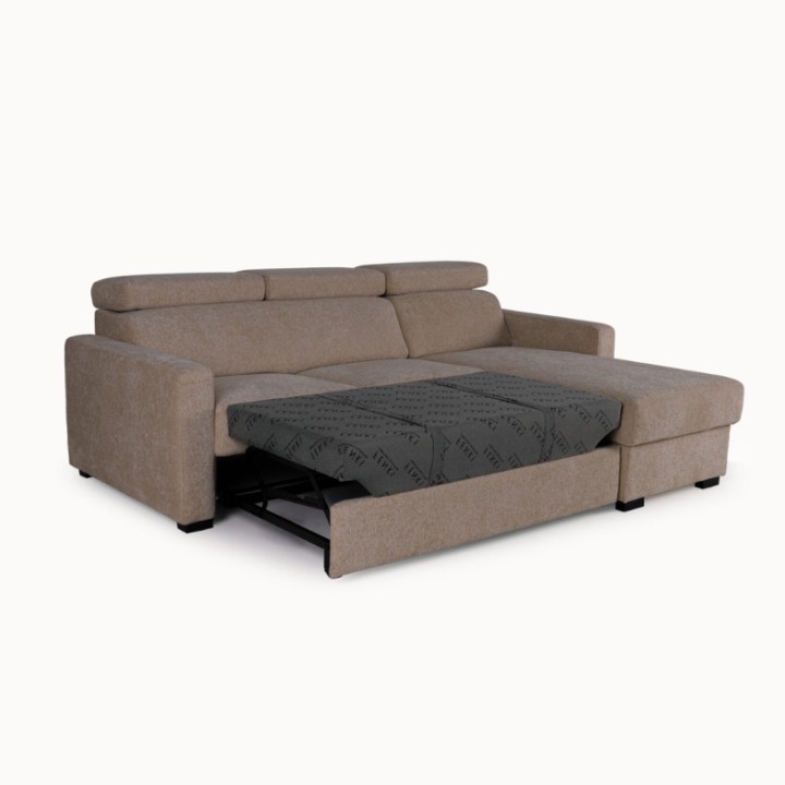 Torino  Corner Sofa Bed With Storage in Brown| J&B Furniture