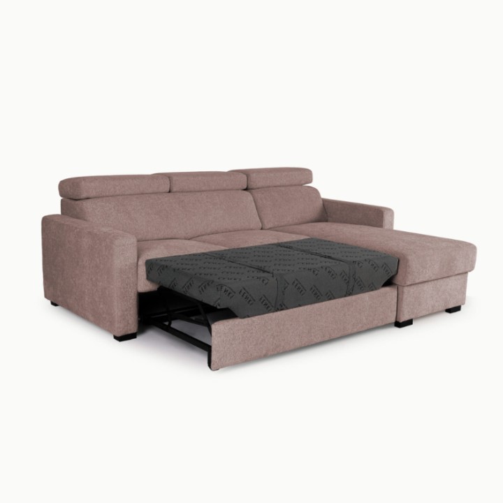 Torino  Corner Sofa Bed With Storage in Pink| J&B Furniture