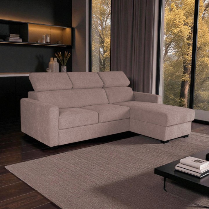 Torino  Corner Sofa Bed With Storage in Pink| J&B Furniture