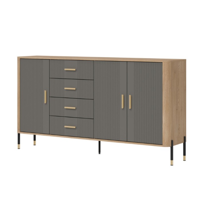 Large Sideboard with Drawers – Dante Gray & Oak | Ireland