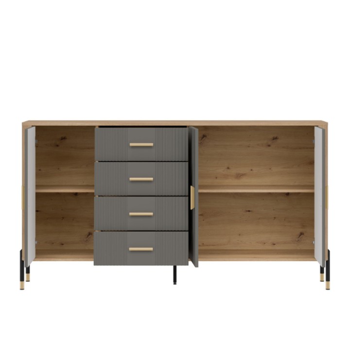 Large Sideboard with Drawers – Dante Gray & Oak | Ireland