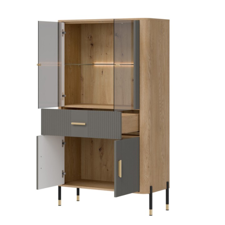 Modern Display Cabinet in Gray & Oak | Cabinets Ireland