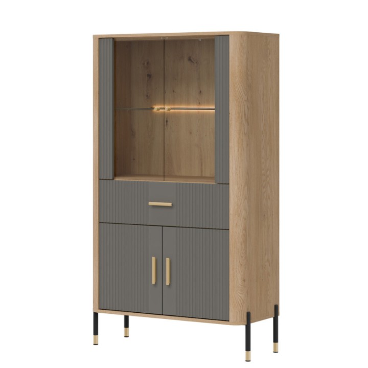Modern Display Cabinet in Gray & Oak | Cabinets Ireland