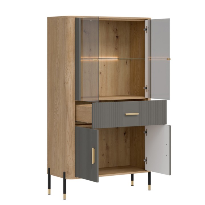 Modern Display Cabinet in Gray & Oak | Cabinets Ireland
