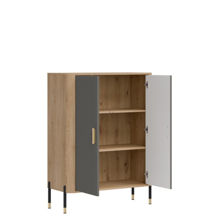 Modern Shoe Storage Cabinet in Gray & Oak | Ireland