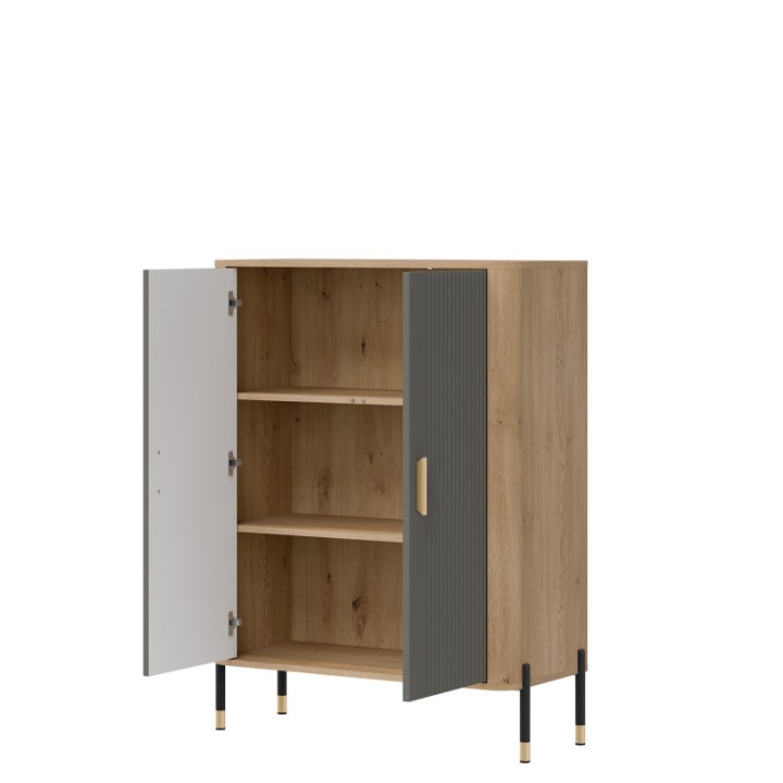 Modern Shoe Storage Cabinet in Gray & Oak | Ireland
