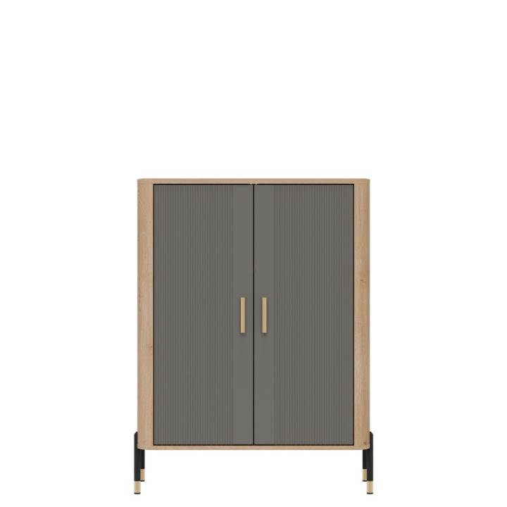 Modern Shoe Storage Cabinet in Gray & Oak | Ireland