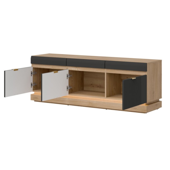 Modern TV Storage Unit Black Oak| TV Units Ireland – Milton