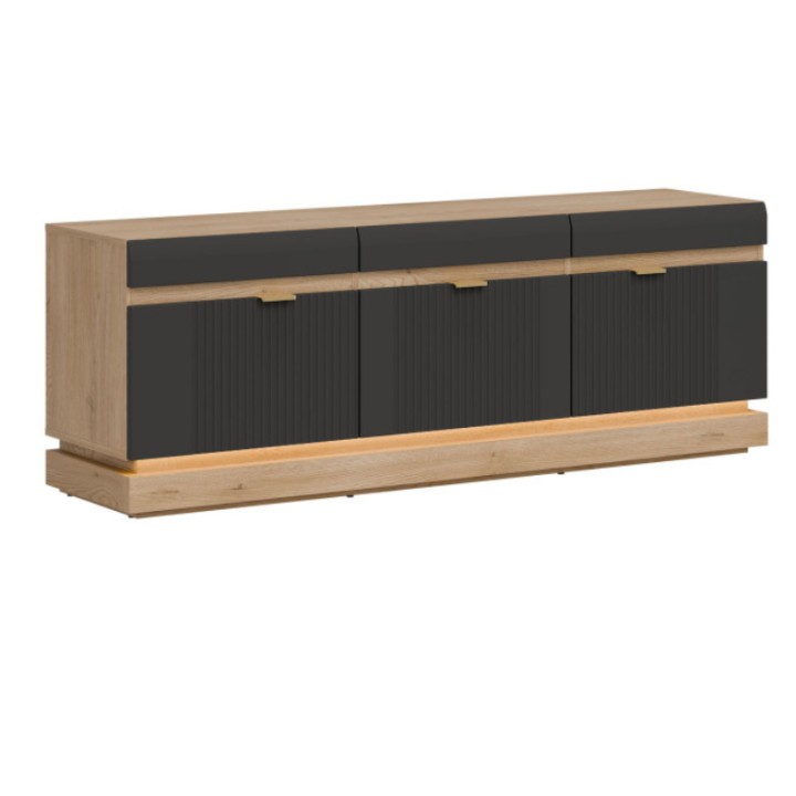 Modern TV Storage Unit Black Oak| TV Units Ireland – Milton