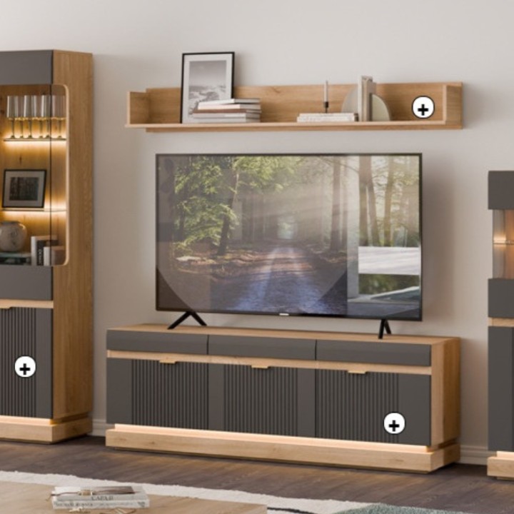 Modern TV Storage Unit Black Oak| TV Units Ireland – Milton