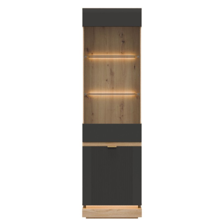 Milton Display Cabinet L/R in black and Oak - J&B Furniture