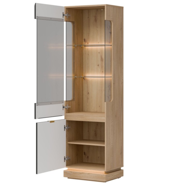 Milton Display Cabinet L/R in black and Oak - J&B Furniture