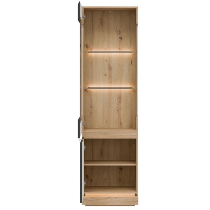 Milton Display Cabinet L/R in black and Oak - J&B Furniture