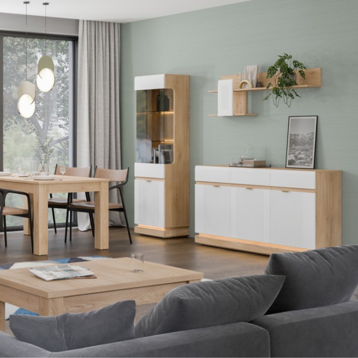 Milton Display Cabinet L/R in White Oak - J&B Furniture