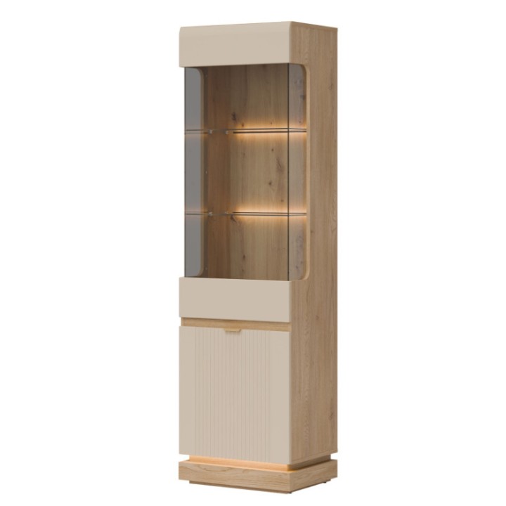 Milton Display Cabinet L/R in Cashmere Oak - J&B Furniture